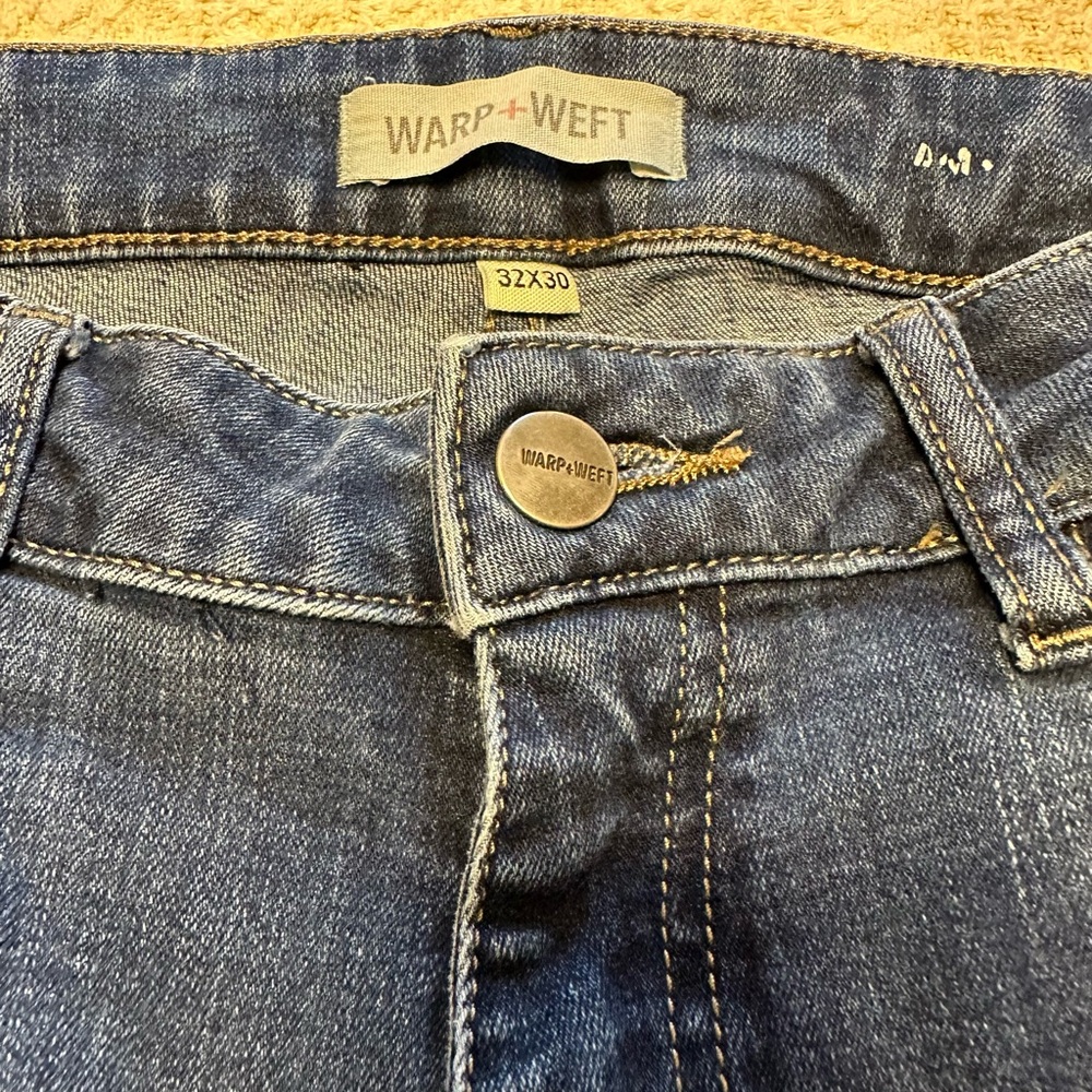 Warp + Weft Dark Blue Straight Leg Jeans - Picture 5 of 5